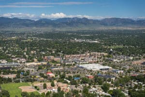 Aerial view or Arvada, CO