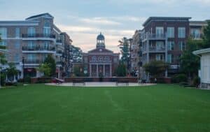 Community or neighborhood with green spaces show how housing can contribute to health