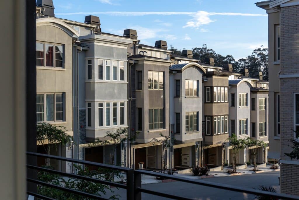 Featured image shows townhomes, a type of missing middle housing.