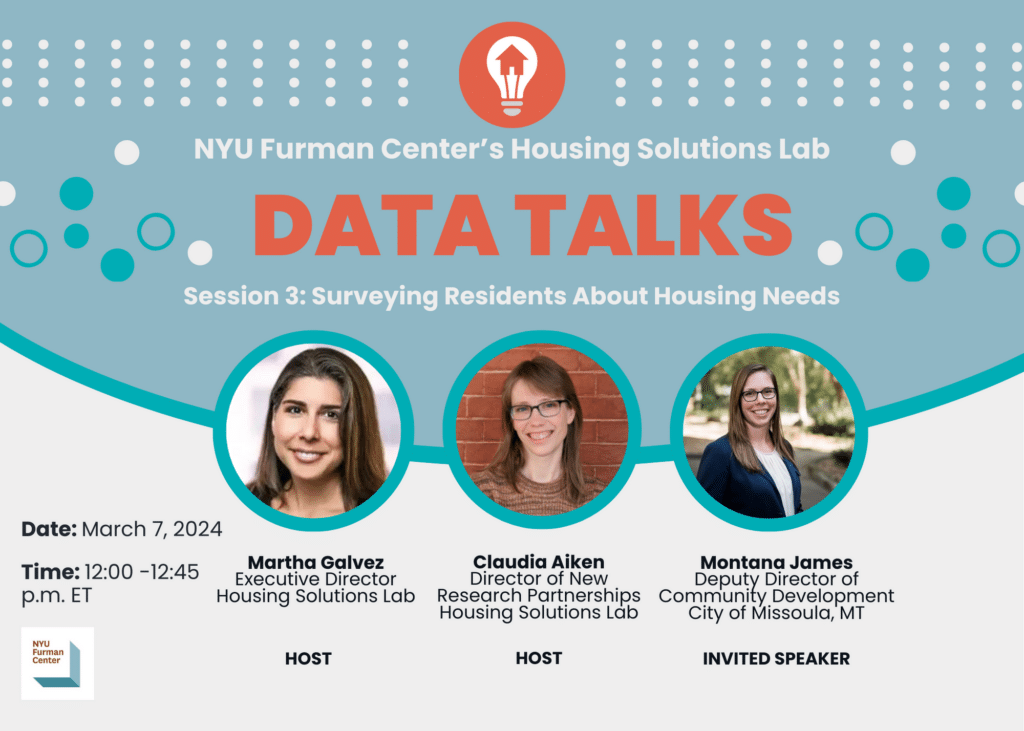 Invite to Data Talks 3: Surveying Residents About Housing Needs