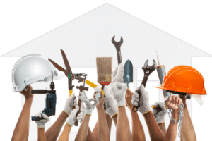 Home Repair Network Cities Announced. Image of home repair tasks are shown to illustrate the concept of home repair.