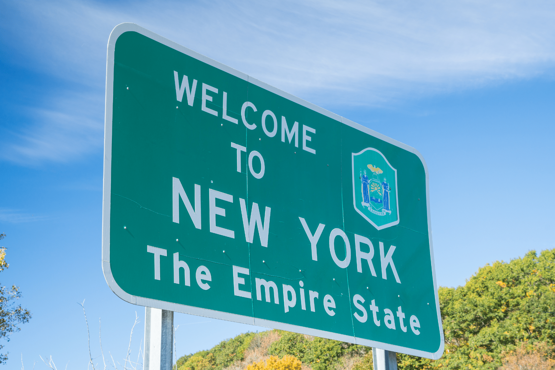 New York State road sign used to illustrate applying to the 2024 New York State Peer Network