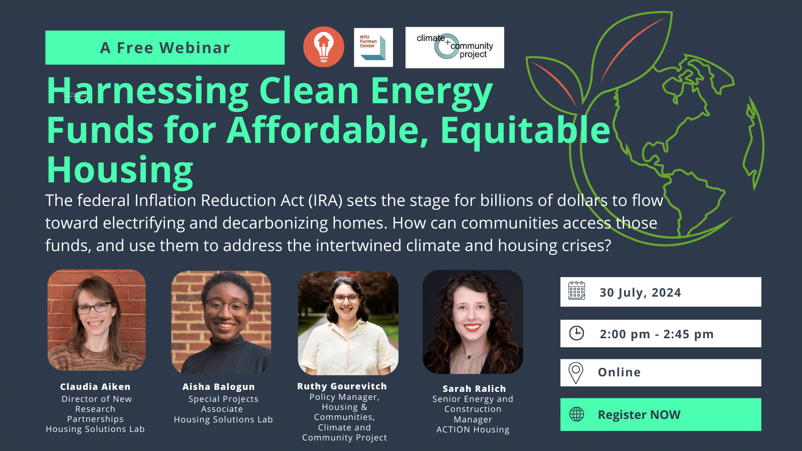 IRA webinar on harnessing funds for sustainable, equitable and affordable housing