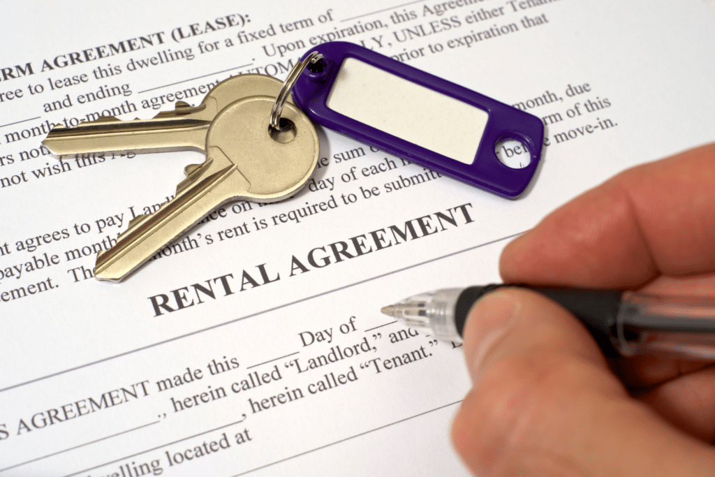 Image of rental agreement is used to illustrate rental registries across U.S. localities