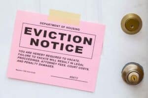 An image of a notice of eviction is shown